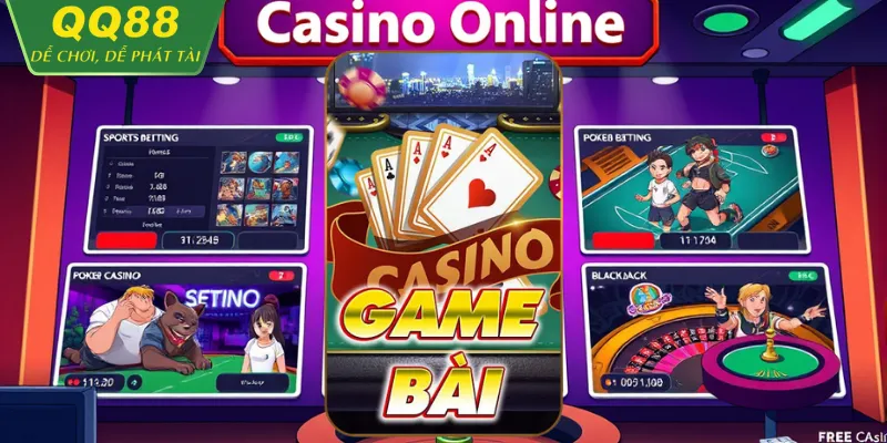 Giao diện game bài QQ88 với thiết kế 3D sống động