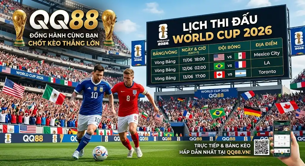 ⚽ LỊCH THI ĐẤU WORLD CUP MỚI NHẤT CÙNG QQ88! 🏆 lịch thi đấu worldcup 2026